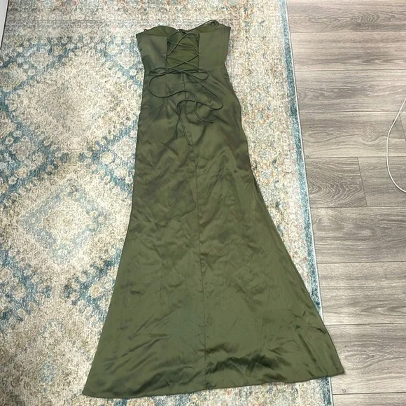 cinderella divine | Dresses | Sage Green Prom Dress Corset Top High Slit  Cross Back | Poshmark